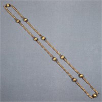 18K Gold Beaded Rope Twist Necklace