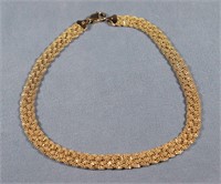 14K Yellow Gold Woven Mesh Necklace