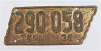 1938 TN license plate