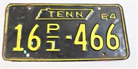 Black 1964 TN license plate