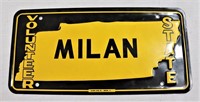 Yellow and black Milan TN vanity plate