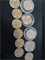 11 COUNT OF JOHN ADAMNS GOLD PRESIDENT COINS