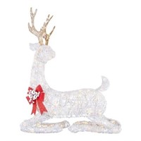3.5 ft Polar Wishes White LED Lying Deer