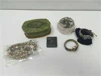 Lot of Misc Costume Jewlery & Timex Watch, More