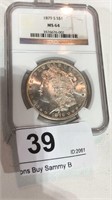 1879 S Morgan Silver $1 Dollar Coin NGCMS64