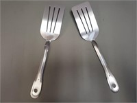 14'' Flexible Stainless Slotted Spatula/ Turner x2