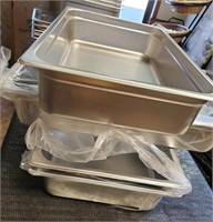 New FULL SIZE 4'' Deep Stainless Steam Pans x4