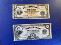 Philippines-One Peso & Two Peso Victory Notes