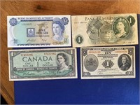 Group Of Four Notes: Good To Extra Fine Condition
