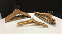 14 Vintage Wooden Hangers K12D