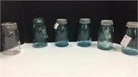 Six Vintage Canning Jars Quart Size K14C