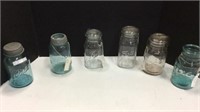 Six Vintage Quart Canning Jars K12A