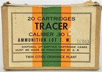20 Rounds Of .30-06 (.30 Cal) Tracer Ammunition