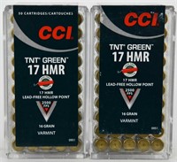 100 Rounds Of CCI TNT Green .17 HMR Ammunition