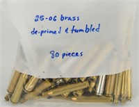 80 Count Of De-Primed & Tumbled .25-06 Empty Brass