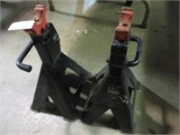 TWO 3-TON JACK STANDS & AUTO RAMPS