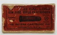 Collectors Box Of 29 Rds Of Peters .22 Cal Long