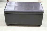 LEATHER OTTOMAN WITH HINGE TOP 32"X17"X17"