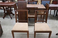 DINING TABLE W/ 6 CHAIRS AND 6 LEAVES