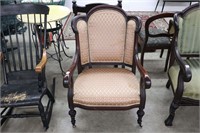 ANTIQUE CURVED BACK ARM CHAIR