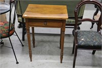 ANTIQUE TELEPHONE TABLE AND DRAWER 21"X17"X28"