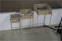 3 PIECE GLASS TOP NESTING TABLES
