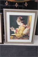 FRAMED NEEDLEPOINT PICTURE 24"X28"