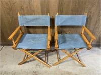 WOODEN FOLDING DIRECTOR'S CHAIRS (2)