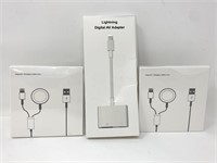 New Apple Watch chargers and lightning digital AV