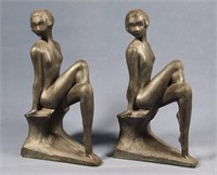 Art Deco Nude Figural Bookends