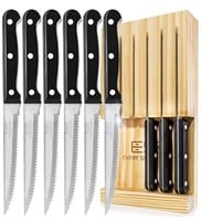 ESN Steak Knife Set of 6 Gift Box, Premium Smooth