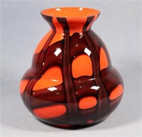 1930's Czech Kralik Webbed Tango Glass Vase