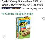 18 pk Quaker Chewy Variety Pack Best Before> D