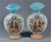 Pair of Bristol Glass Vases, Aesthetic Movement