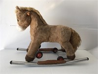 Vintage Italian Trupa Trudi Plush Rocking Horse