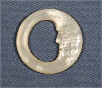 Antique Shell "Moon Man" Teether Ring