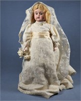 Late 19th C. Bisque Bride Doll, German