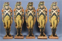 (5) Lithographed Paper on Wood Toy Soldiers