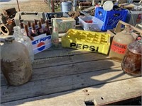 Soda Bottles, Jugs, & Crate