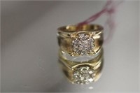 14kt yellow gold diamond Cluster Ring featuring
