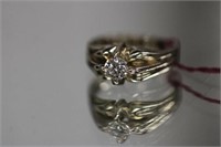 14kt white gold Diamond Ring featuring 1 prong