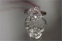 14kt white gold Diamond Cluster Ring featuring