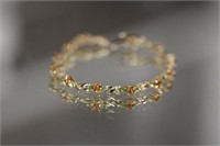 14kt yellow gold citrine Bracelet featuring 12