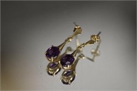 14kt yellow gold Amethyst Earrings featuring 2