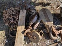 Wooden Pulleys, Fence Stretcher, Binders, & More
