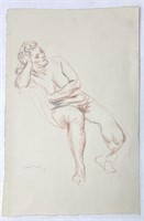 Paul Cadmus Nude Drawing on Paper