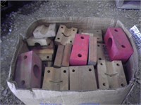Box of Cockshutt combine wood blocks