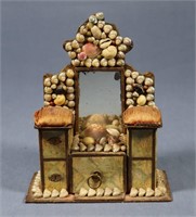 Victorian Shell Art Dresser Form Trinket Box