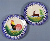 (2) 19th C. Veneto Italy Tin-Glazed Ceramic Plates