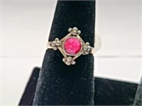 Sterling Silver Enhanced Ruby Fashion Ring SJC